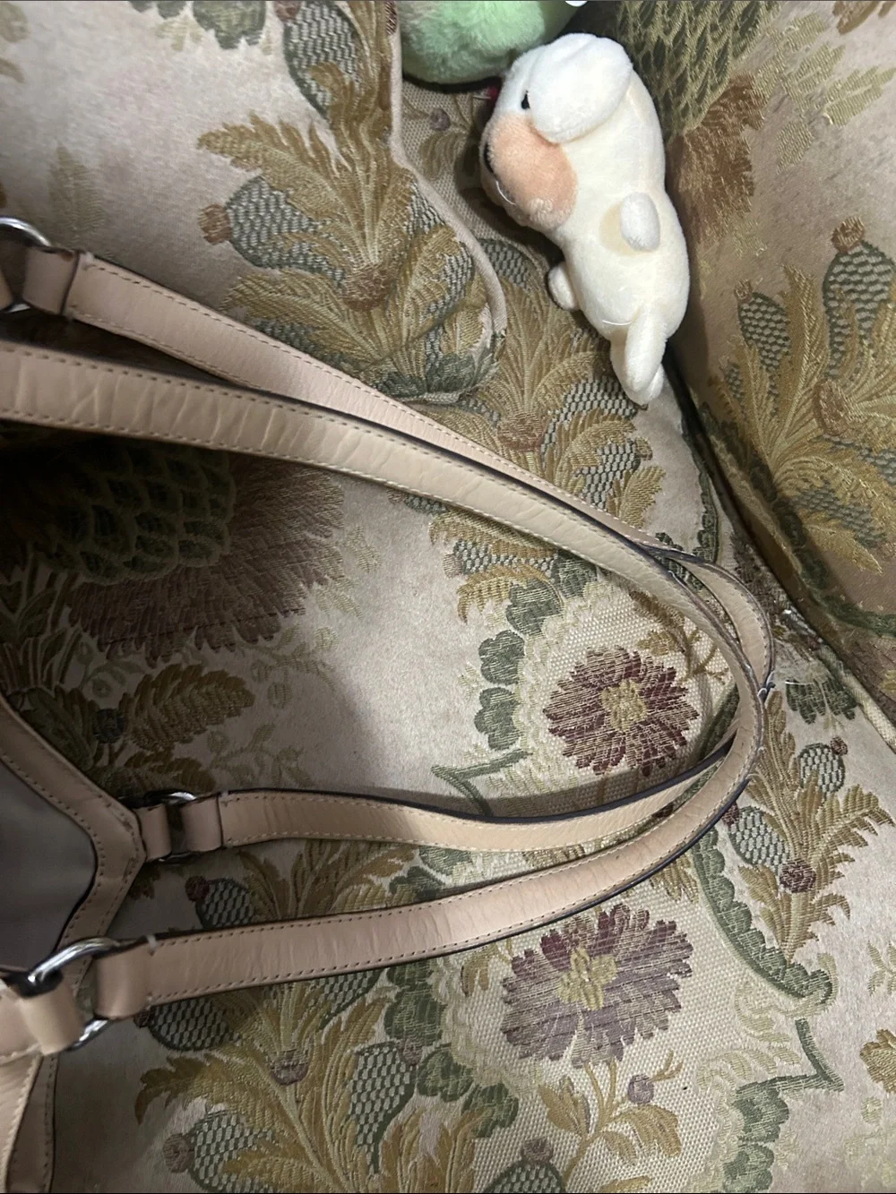 Coach Beige Signature Canvas Tote with Pink Center Panel